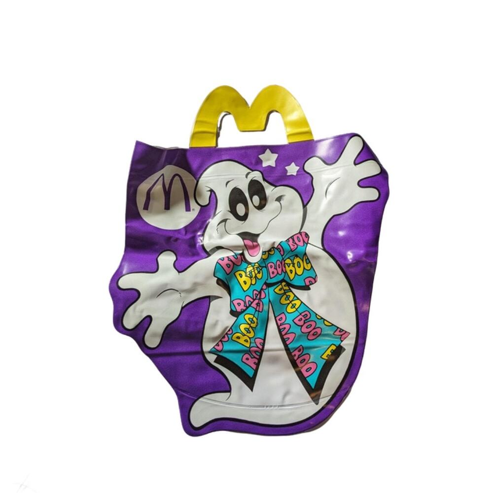 Vintage McDonalds 1990 Halloween Vinyl Trick-or-Treat Happy Meal Bag Ghost